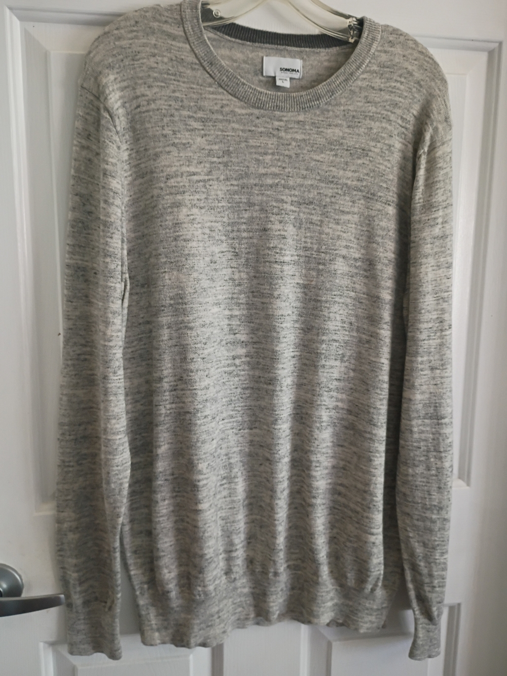 Sonoma Marled Light Gray Crewneck Sweater